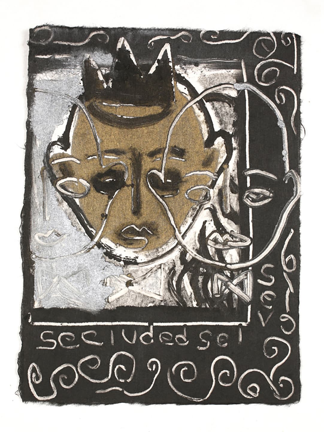 The Triangular-lighted Mellegory (Selected from a series of 300 images), 2014,                                              Monotypes on Korean traditional paper, Varied size
 78