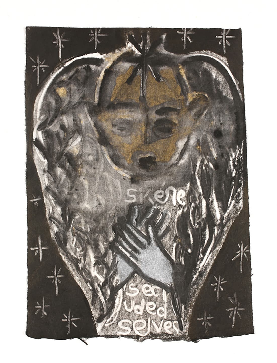 The Triangular-lighted Mellegory (Selected from a series of 300 images), 2014,                                              Monotypes on Korean traditional paper, Varied size
 80