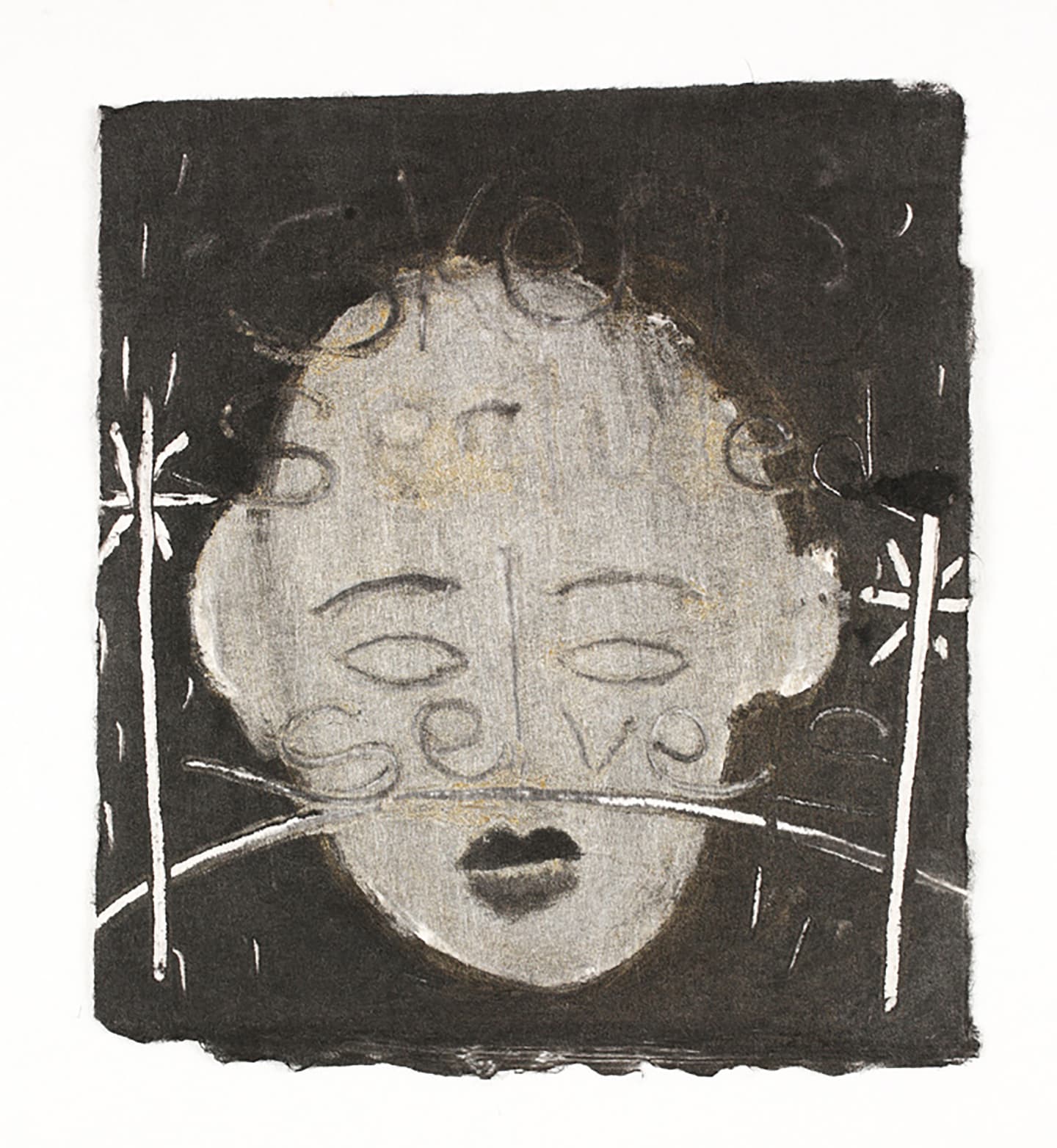 The Triangular-lighted Mellegory (Selected from a series of 300 images), 2014,                                              Monotypes on Korean traditional paper, Varied size
 3