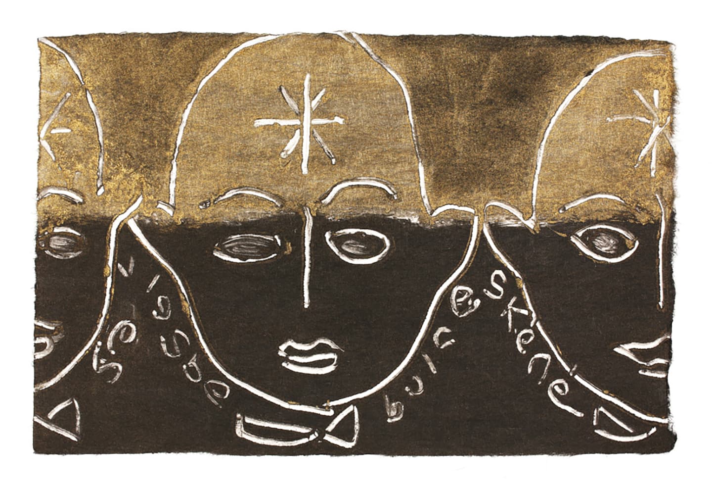The Triangular-lighted Mellegory (Selected from a series of 300 images), 2014,                                              Monotypes on Korean traditional paper, Varied size
 10