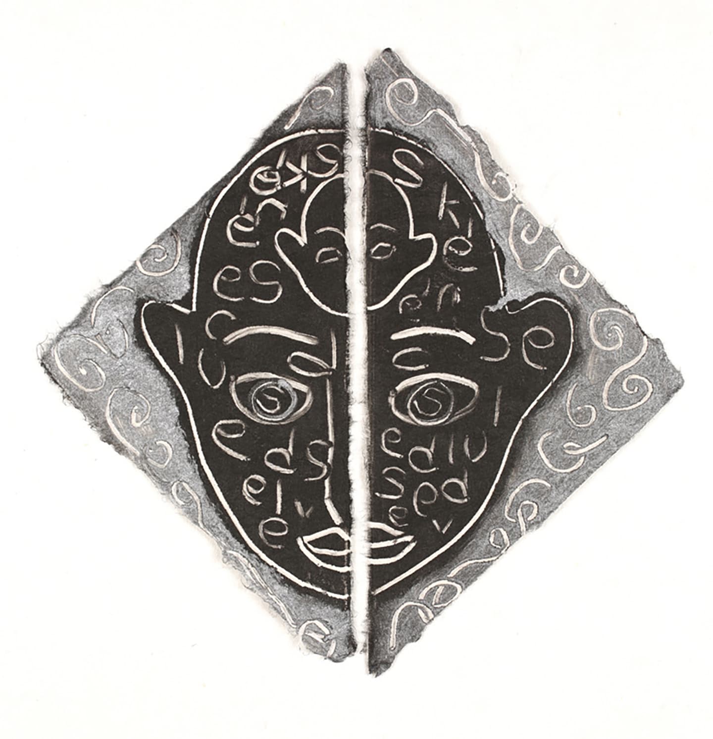 The Triangular-lighted Mellegory (Selected from a series of 300 images), 2014,                                              Monotypes on Korean traditional paper, Varied size
 13