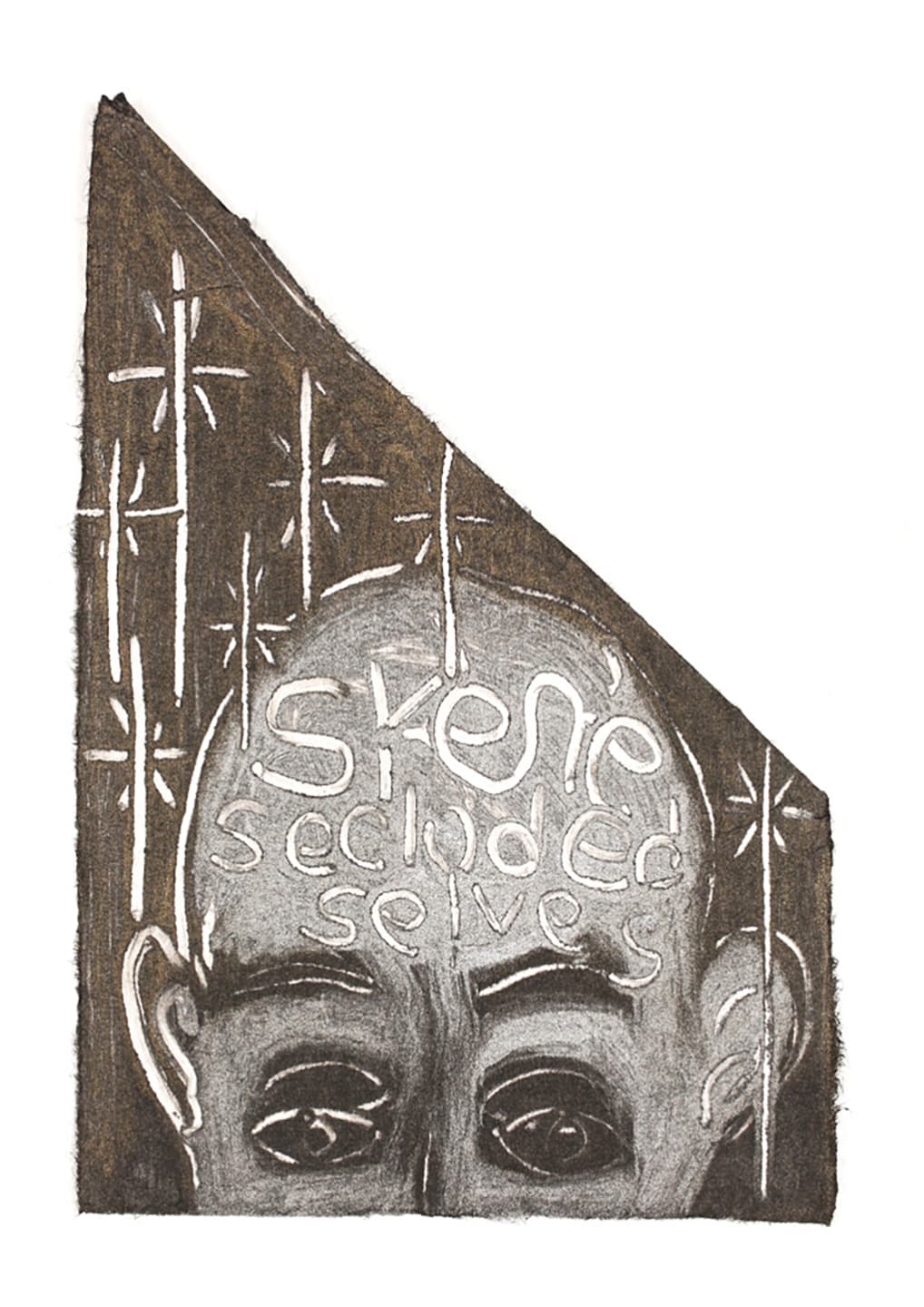The Triangular-lighted Mellegory (Selected from a series of 300 images), 2014,                                              Monotypes on Korean traditional paper, Varied size
 14