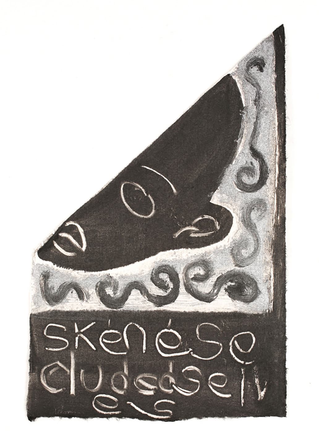 The Triangular-lighted Mellegory (Selected from a series of 300 images), 2014,                                              Monotypes on Korean traditional paper, Varied size
 15