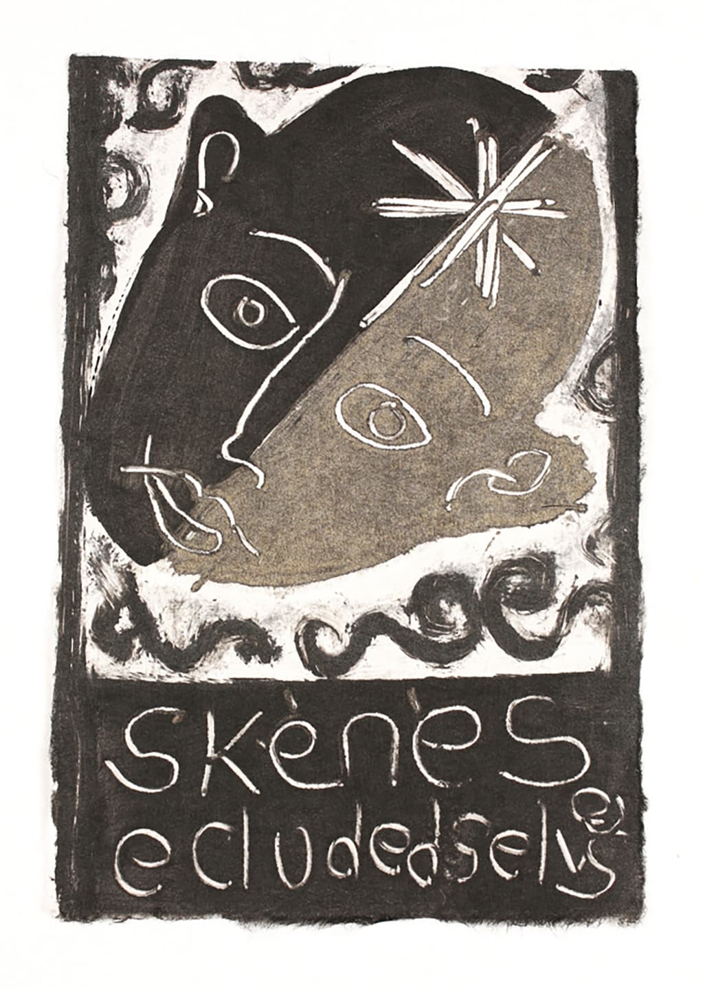 The Triangular-lighted Mellegory (Selected from a series of 300 images), 2014,                                              Monotypes on Korean traditional paper, Varied size
 16