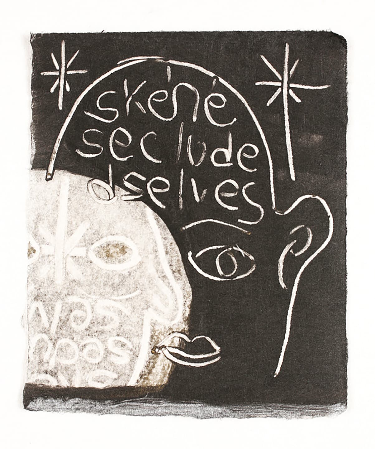 The Triangular-lighted Mellegory (Selected from a series of 300 images), 2014,                                              Monotypes on Korean traditional paper, Varied size
 17