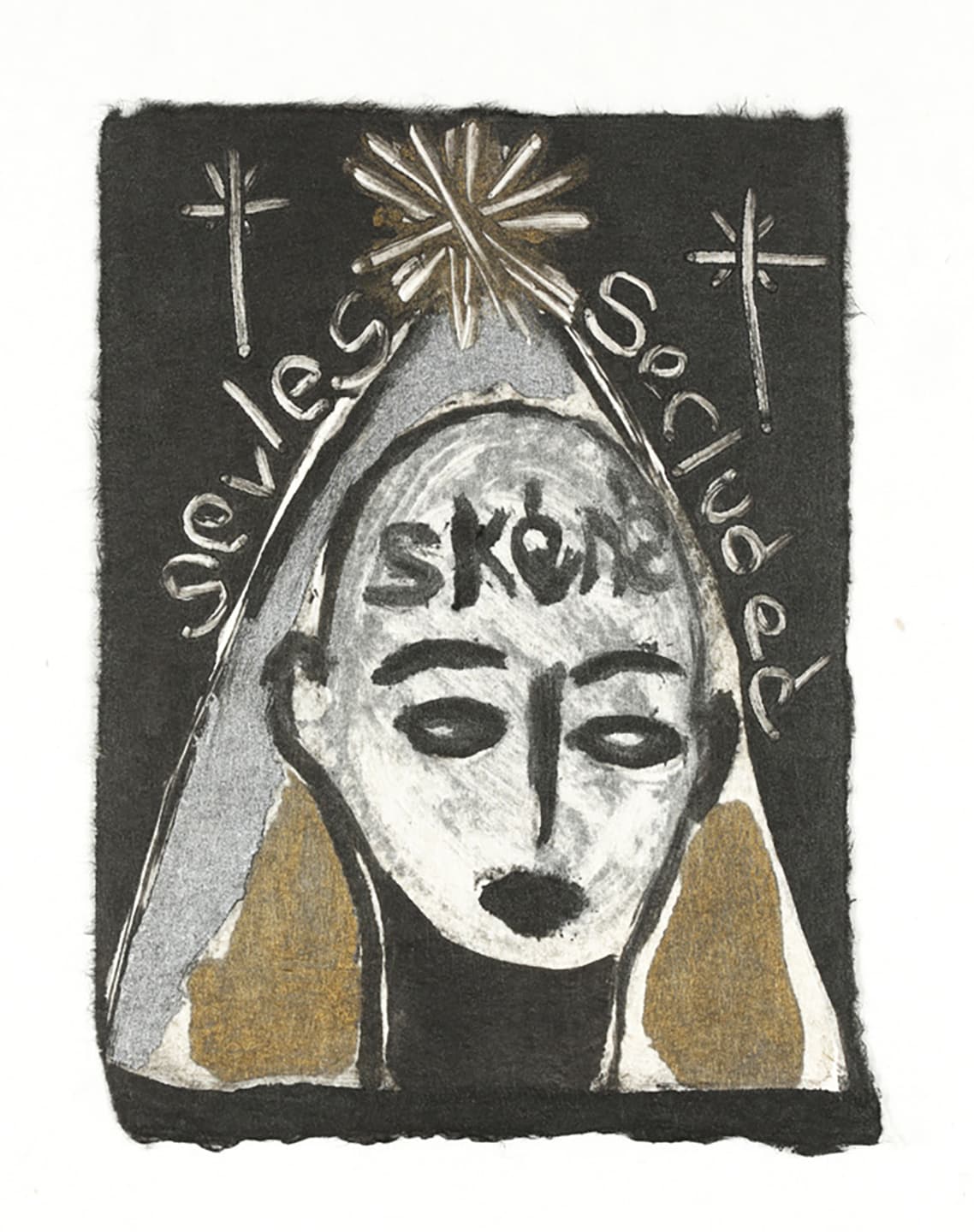 The Triangular-lighted Mellegory (Selected from a series of 300 images), 2014,                                              Monotypes on Korean traditional paper, Varied size
 28