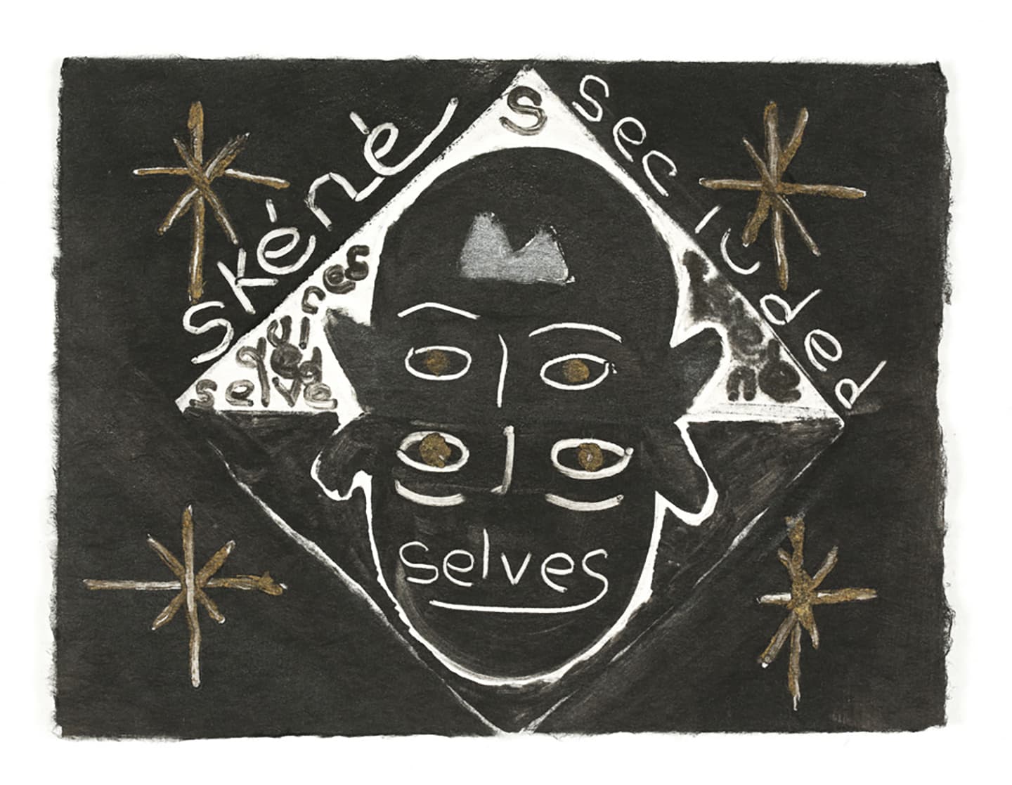 The Triangular-lighted Mellegory (Selected from a series of 300 images), 2014,                                              Monotypes on Korean traditional paper, Varied size
 30