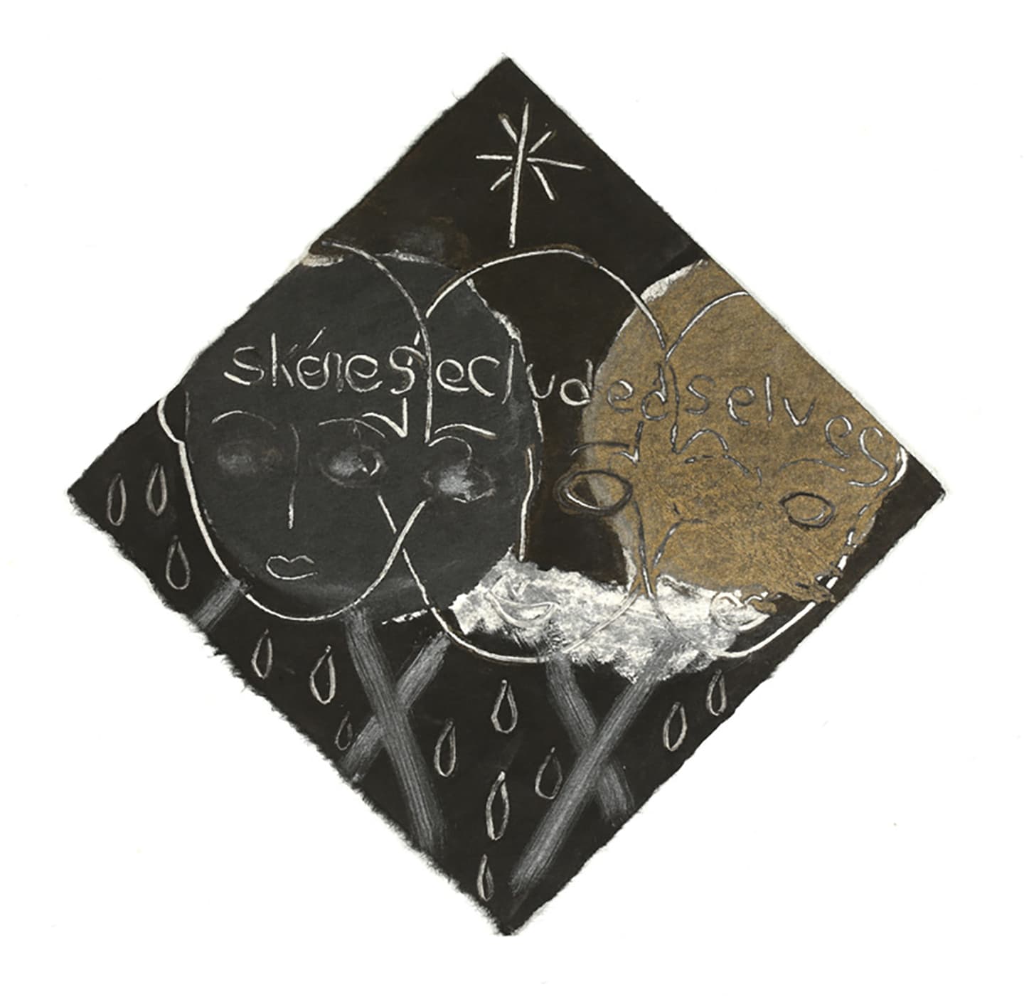 The Triangular-lighted Mellegory (Selected from a series of 300 images), 2014,                                              Monotypes on Korean traditional paper, Varied size
 36