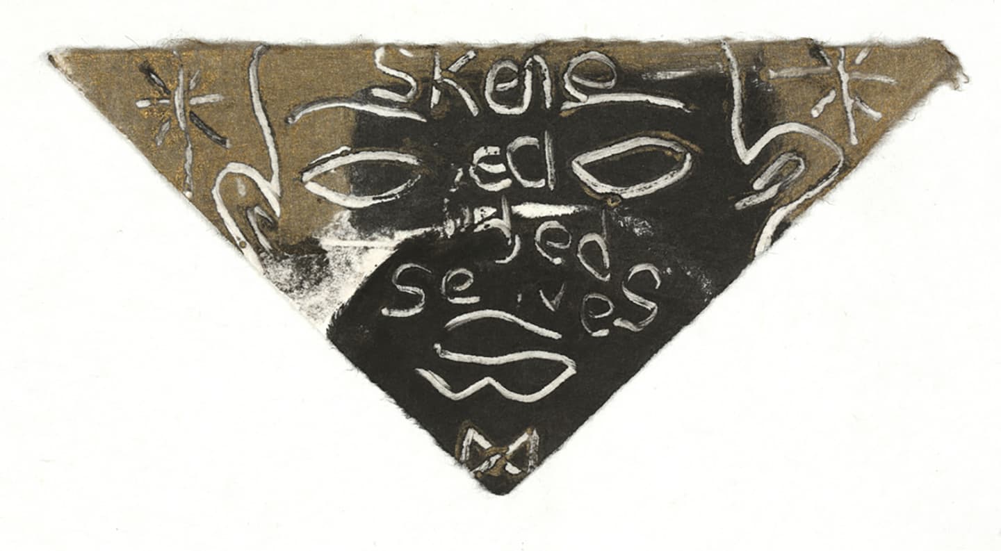 The Triangular-lighted Mellegory (Selected from a series of 300 images), 2014,                                              Monotypes on Korean traditional paper, Varied size
 45