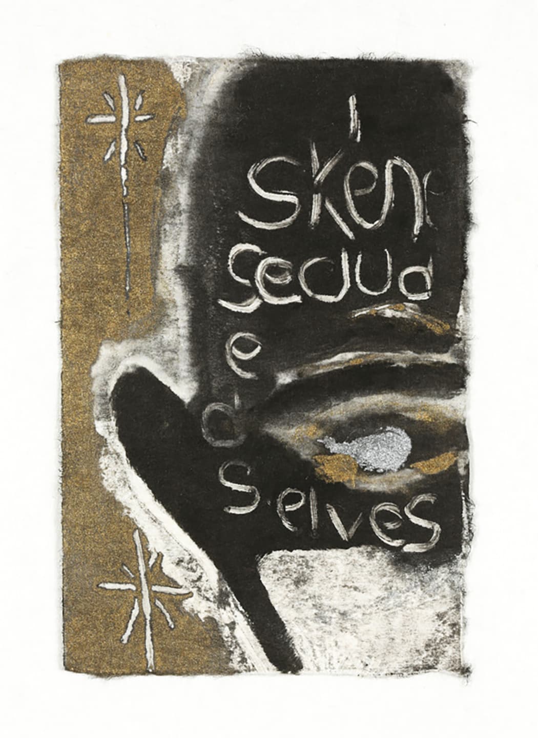 The Triangular-lighted Mellegory (Selected from a series of 300 images), 2014,                                              Monotypes on Korean traditional paper, Varied size
 48