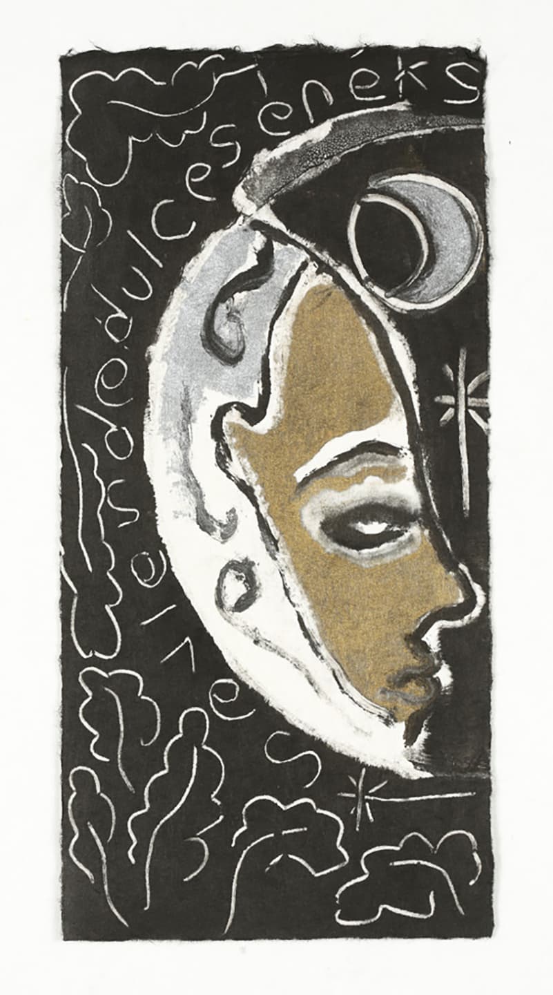 The Triangular-lighted Mellegory (Selected from a series of 300 images), 2014,                                              Monotypes on Korean traditional paper, Varied size
 55