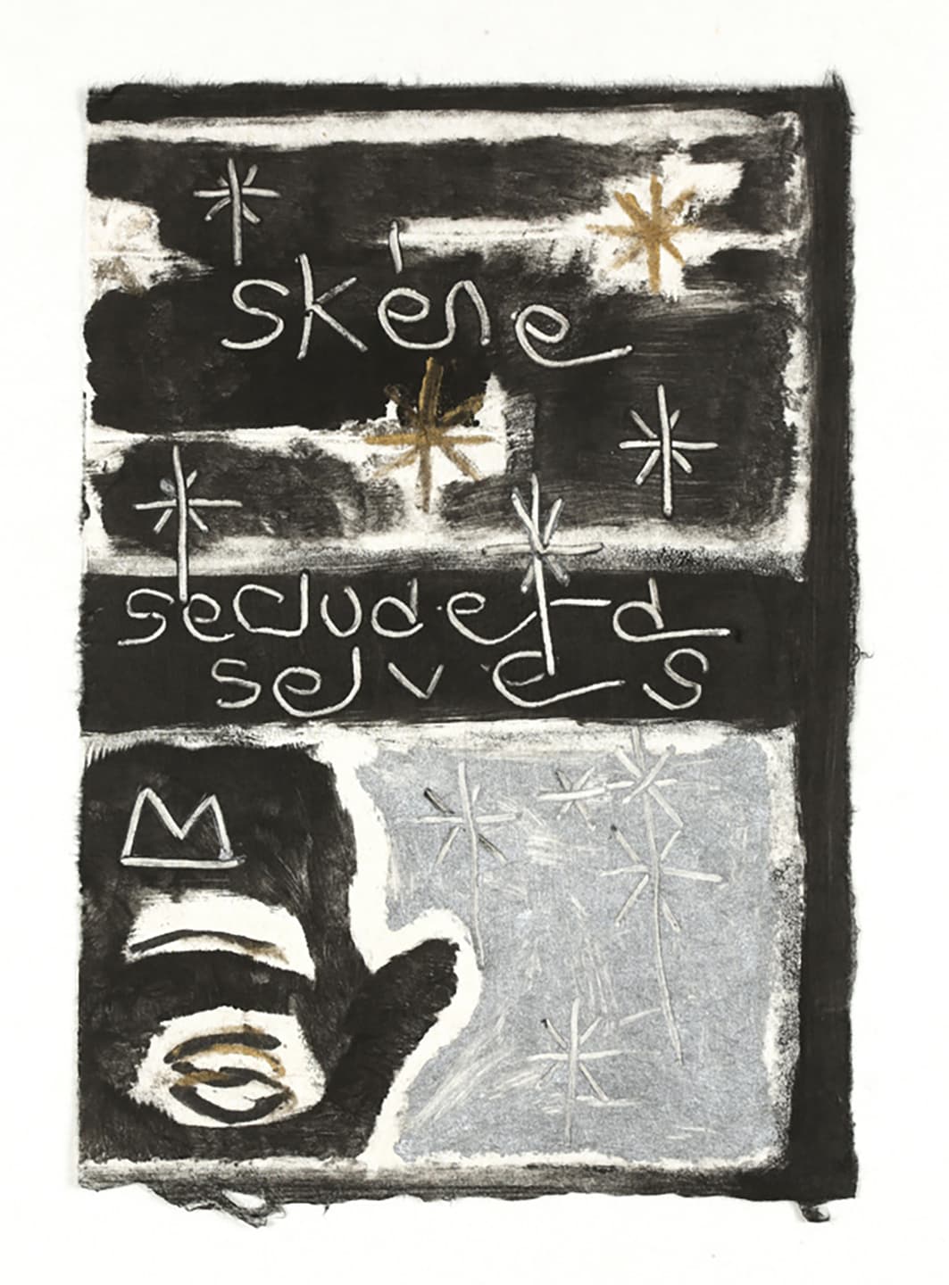 The Triangular-lighted Mellegory (Selected from a series of 300 images), 2014,                                              Monotypes on Korean traditional paper, Varied size
 57