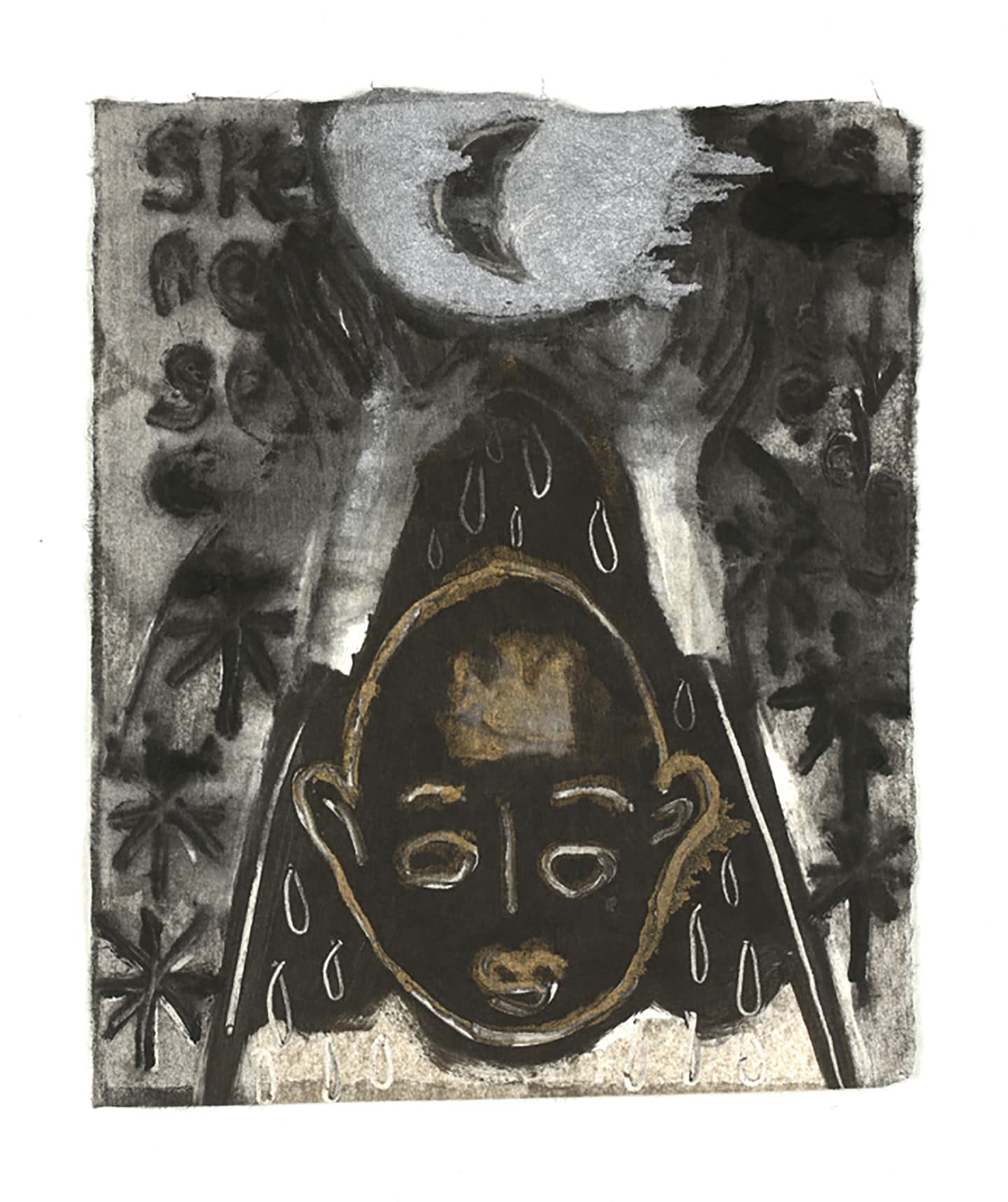 The Triangular-lighted Mellegory (Selected from a series of 300 images), 2014,                                              Monotypes on Korean traditional paper, Varied size
 64