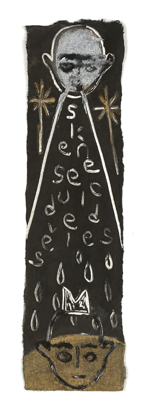 The Triangular-lighted Mellegory (Selected from a series of 300 images), 2014,                                              Monotypes on Korean traditional paper, Varied size
 65