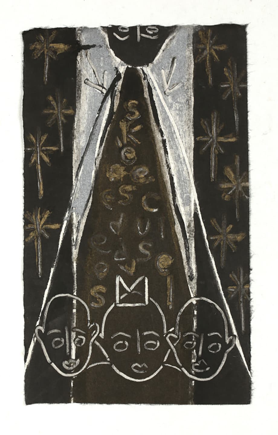 The Triangular-lighted Mellegory (Selected from a series of 300 images), 2014,                                              Monotypes on Korean traditional paper, Varied size
 66