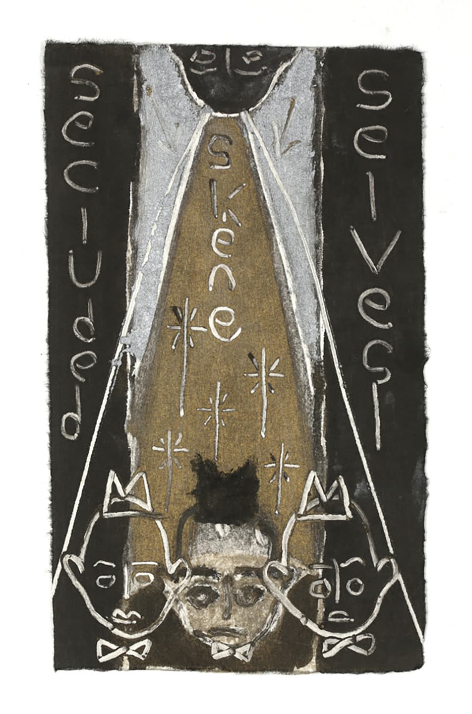 The Triangular-lighted Mellegory (Selected from a series of 300 images), 2014,                                              Monotypes on Korean traditional paper, Varied size
 67