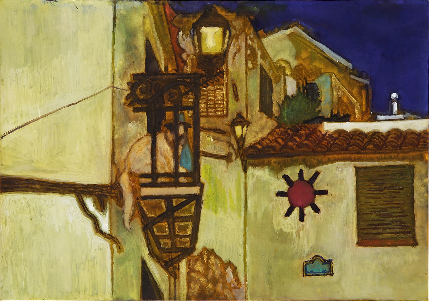 The Dog for Nocturne, 2017, Ink, watercolor and wine on paper, 20.4x28.9cm