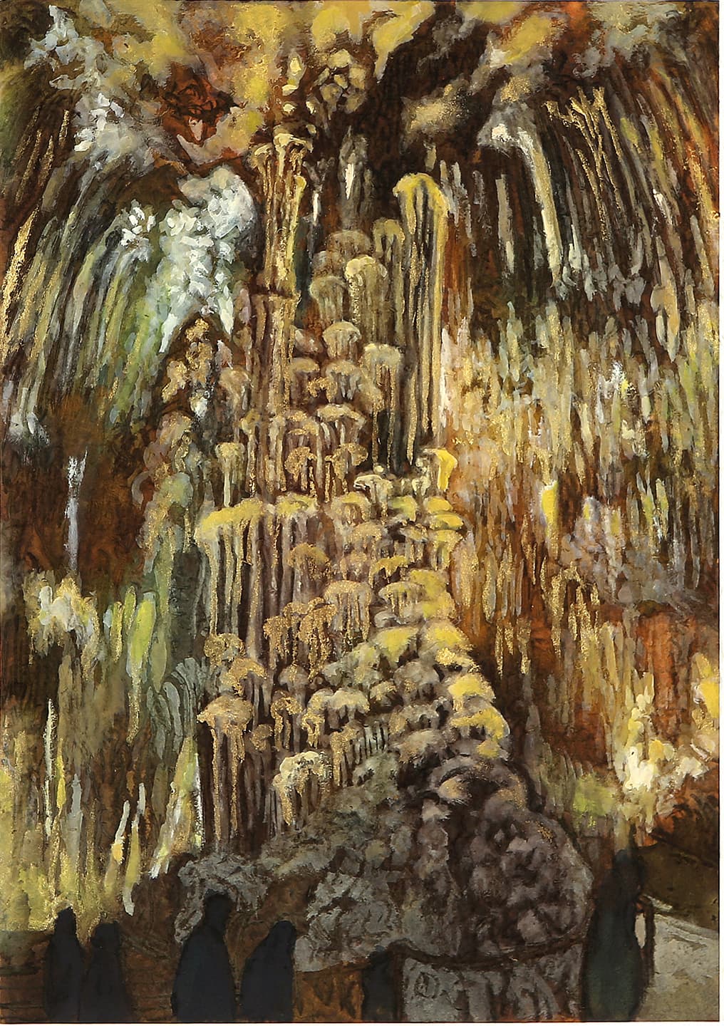 The Cave in Nerja, 2017, Ink, watercolor and wine on paper, 28.9x20.4cm