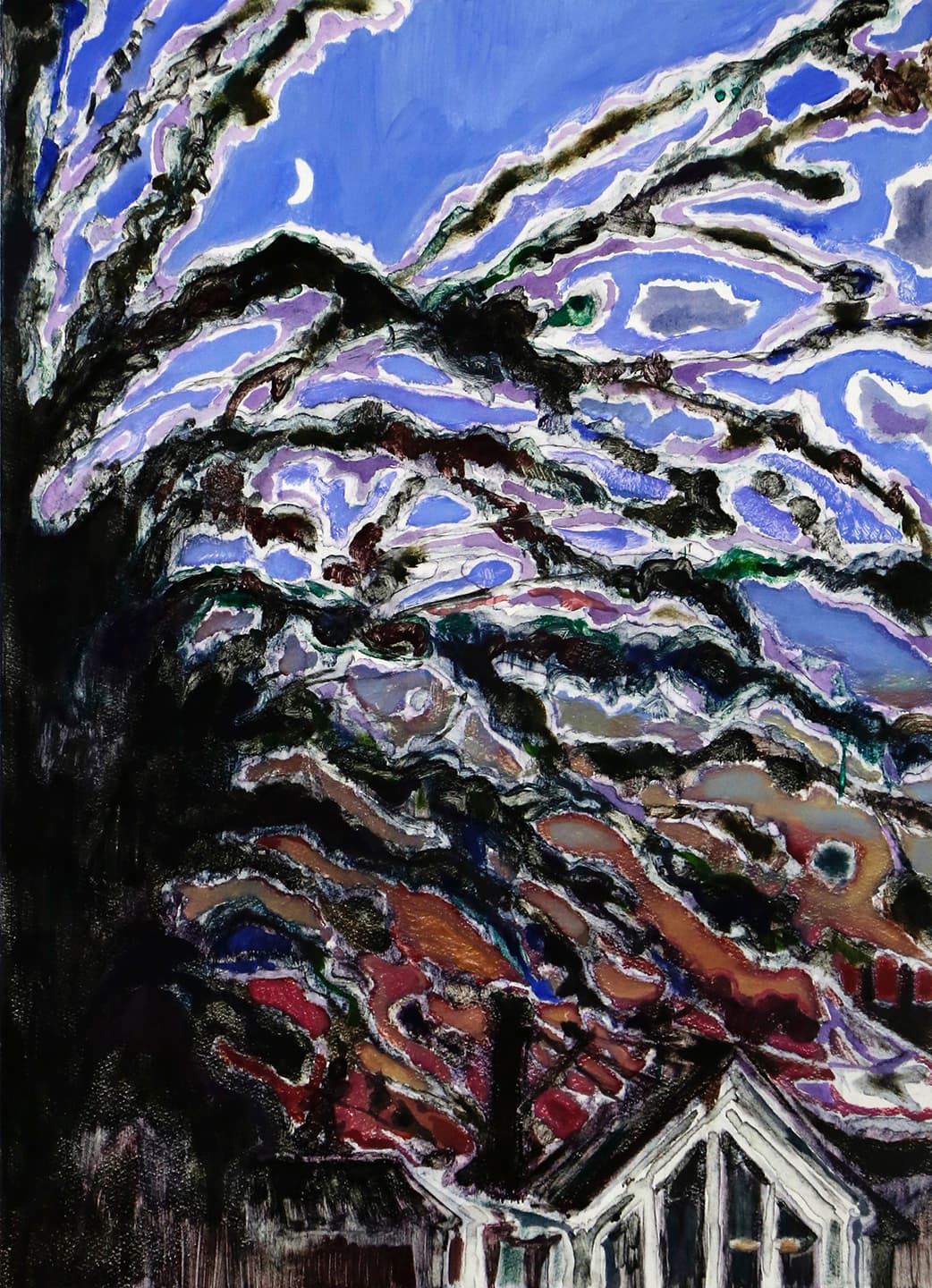 On the Way Home, 2018, Monotype on Somerset Satin 300gsm, 64.6x46.6cm