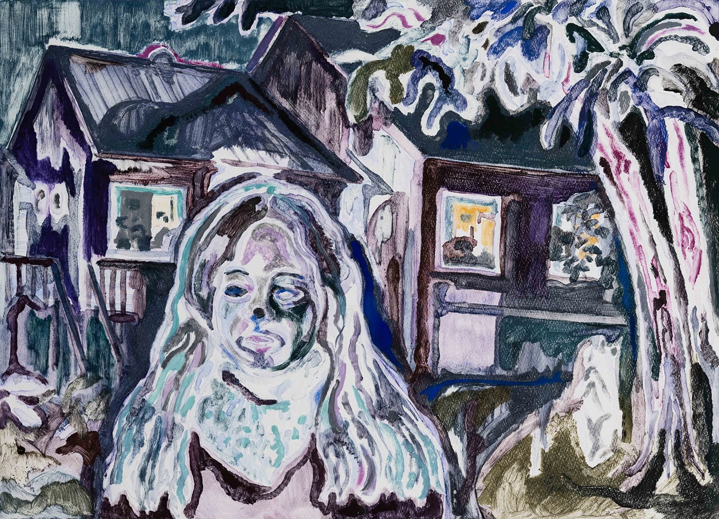 At The Night, 2018, Monotype on Somerset Satin 300gsm, 46.6x64.6cm