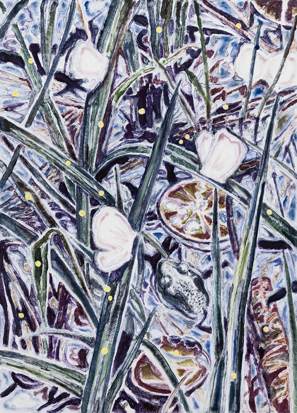 A Frog in the Lake, 2018, Monotype on Somerset Satin 300gsm, 64.6x46.6cm