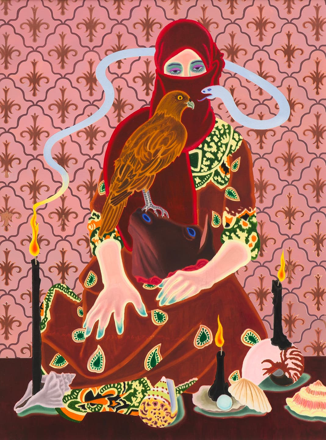 The Gypsy's Ritual, 2025, Silkscreen monotype, watercolor on Legion Stonehenge 245gsm, 38.2x28.4cm